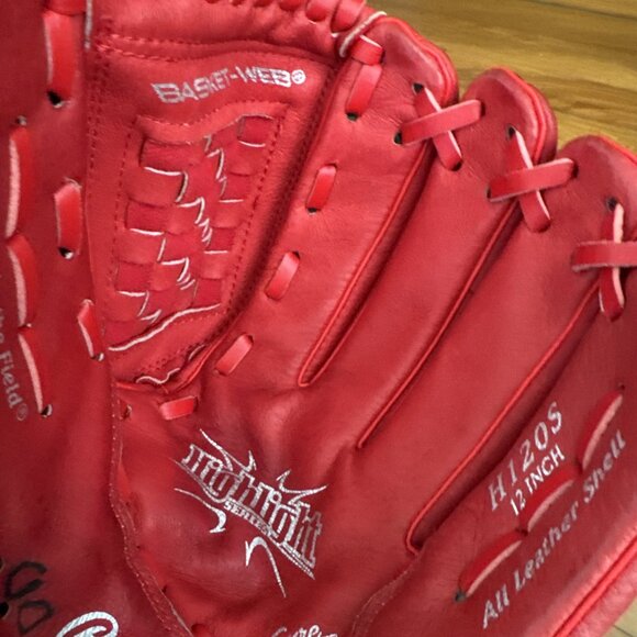 Rawlings Youth 12" Red Softball Baseball Glove Highlight Series H120S Right - Picture 5 of 10